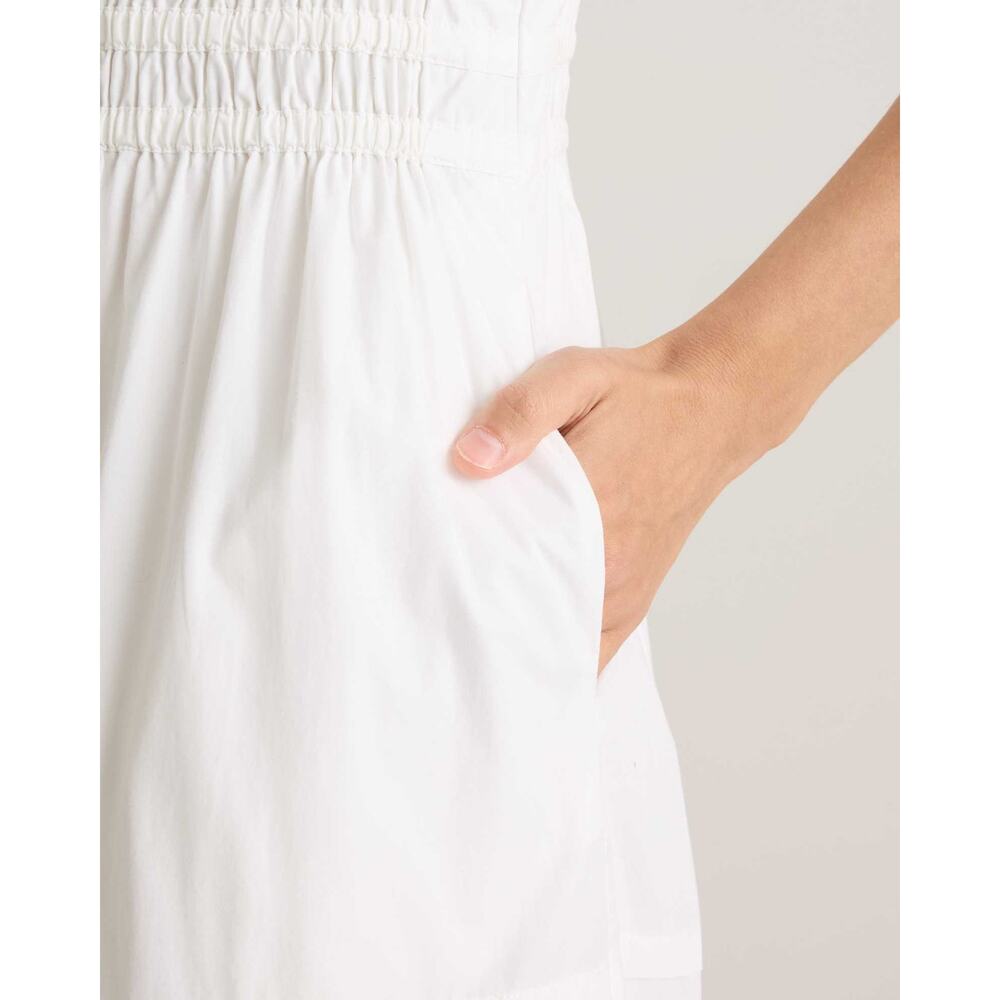 NWT Quince 100% Organic Cotton Poplin Tiered Maxi Dress White M - Picture 2 of 5